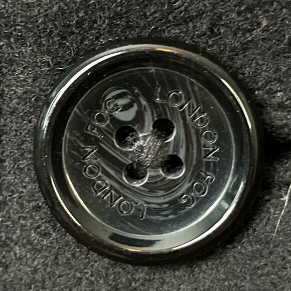 London Fog Vintage Style Mens Black Lined Coat With Button Closure Large - Picture 8 of 10